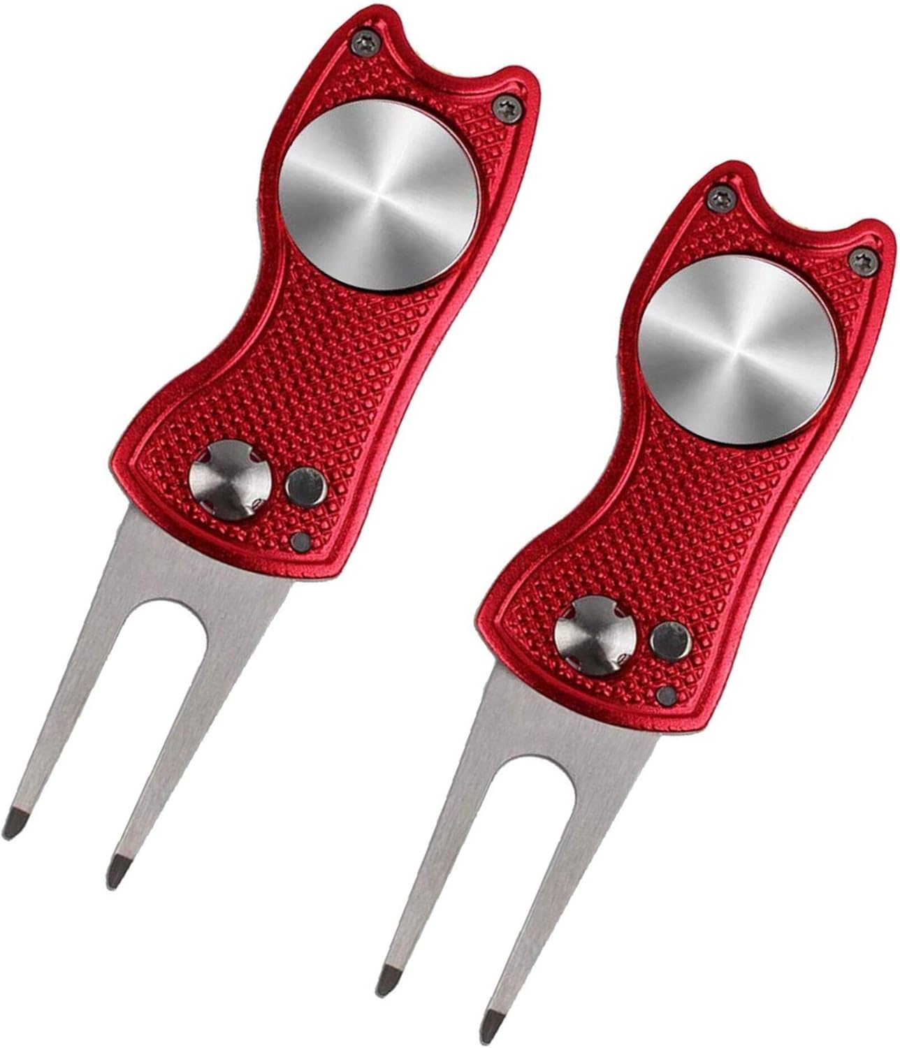 FINGER TEN Golf Divot Repair Tool with Ball Marker Value 2 Pack