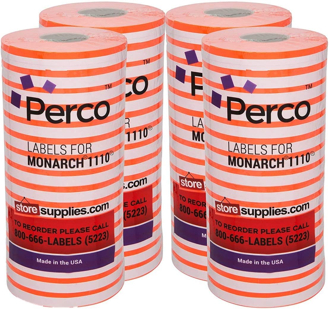 White Pricing Labels for Monarch 1110 Price Gun – Sixteen Rolls, 17, 000 Pricemarking Labels – Bonus Ink Roll Included : Office Products