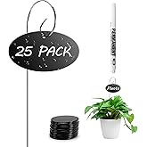 Vcekract Plant Labels, 25 Pcs Acrylic Garden Labels Stakes with Pen, Plant Markers for Outdoor Garden, Plant Tags for Potted Plants, Seed, Flowers
