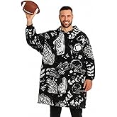 Sports Blanket Hoodie Men & Kids, Oversized Wearable Blanket Kids, Teens, Adults, Soccer & Basketball Hoodie Blanket for Boys
