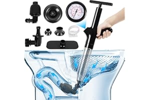 Air Toilet Plunger, Drain Clog Remover, High-Pressure Air Drain Blaster with Real-Time Barometer Powerful Drain Snake Sink Pl