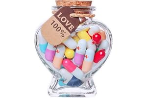 HYOUCHANG Capsule Letters Message in A Bottle - Love Pills - The Love Gifts for Boyfriend and Girlfriend (Heart-shaped Mixed Color 50)