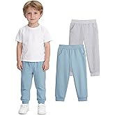 Witwot 2 Pack Toddler Boys Sweatpants Soft Cotton Pull On Jogger Pants with Pocket for Baby Boy 18M-5T