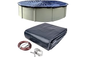 Winter Block 18’ ft. Round Pool Winter Cover for Above Ground Pools - 8-Year Warranty, Cold and UV Resistant, Weatherproof and Durable, Winch & Cable Included
