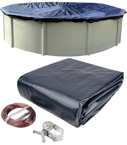 Filet Sécurité Piscine 6,4m LIAIAMER - 12 Clips Anti-Feuilles