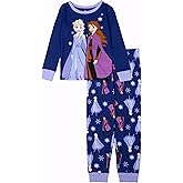 Disney Girls' 2-piece Snug-fit Cotton Holiday Pajama Set, Soft & Cute for Kids