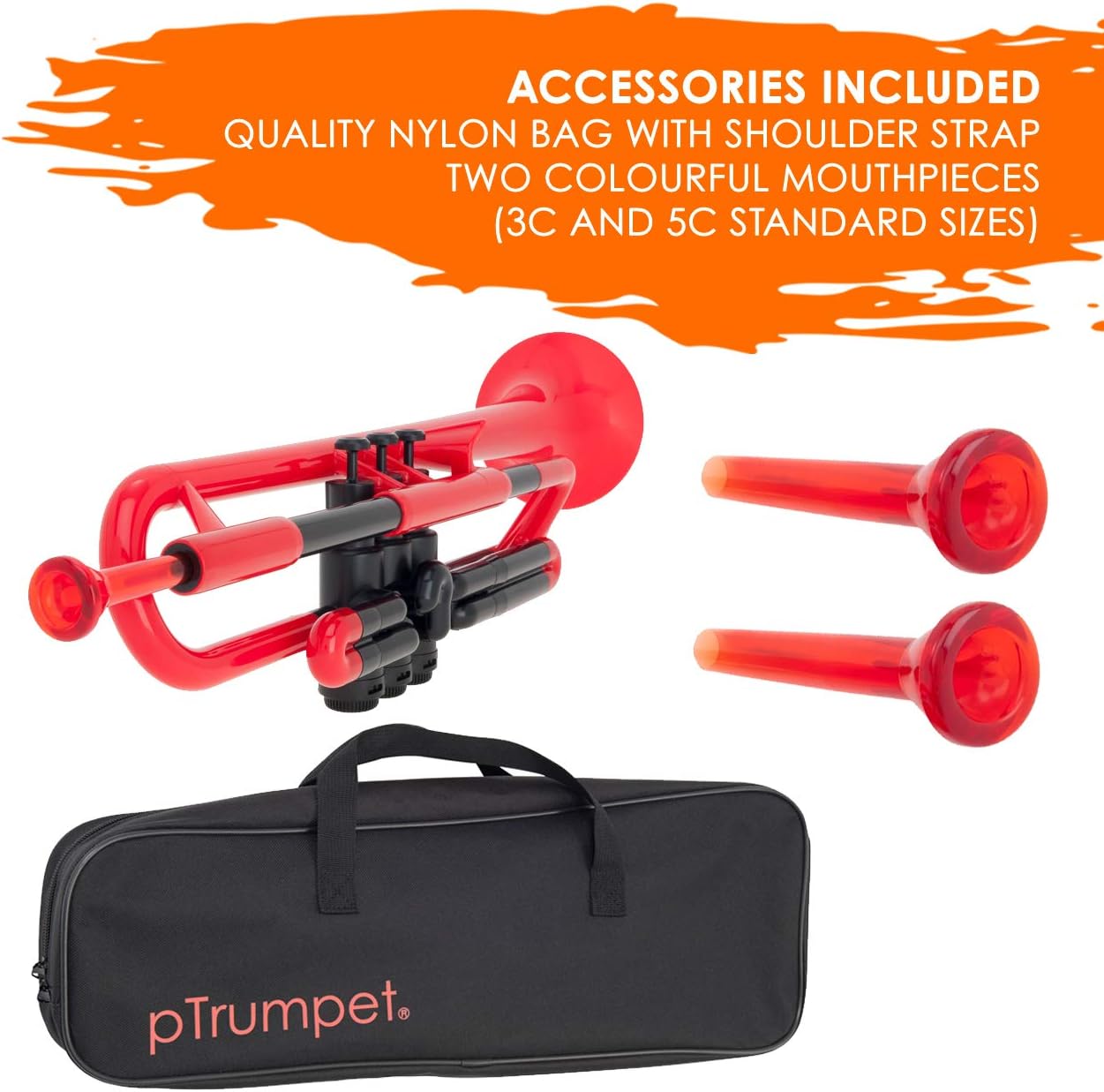 pBone PTRUMPET1R The Plastic Trumpet, Red (2016 version): Musical Instruments
