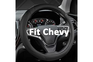 West Llama Customized Auto Car Steering Wheel Cover for Chevy 14.5-15 inches, Steering Wheel Cover for Chevrolet (Black - Standard Size)
