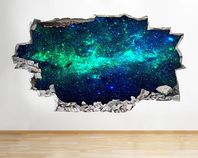 tekkdesigns B010 Nebel Star Gazing Space Planeten Mond Erde Wand Aufkleber 3D Poster Art Sticke Kids Schlafzimmer Kinderzimme