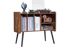 VEVOR Record Player Stand, Turntable Stand Holds Up to 220 Albums, Vintage Vinyl Record Cabinet with Removable Shelves, Recor