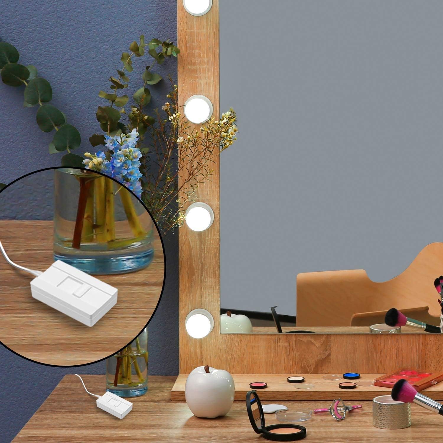 TOPGREENER Table-Top Plug in Dimmer for Table or Floor Lamps, Slide Control, works with Incandescent and Dimmable LED 360 Watt Bulbs Off at lowest dim, 6ft Cord, 120V 60Hz, TGTTDL300-W, White - - 