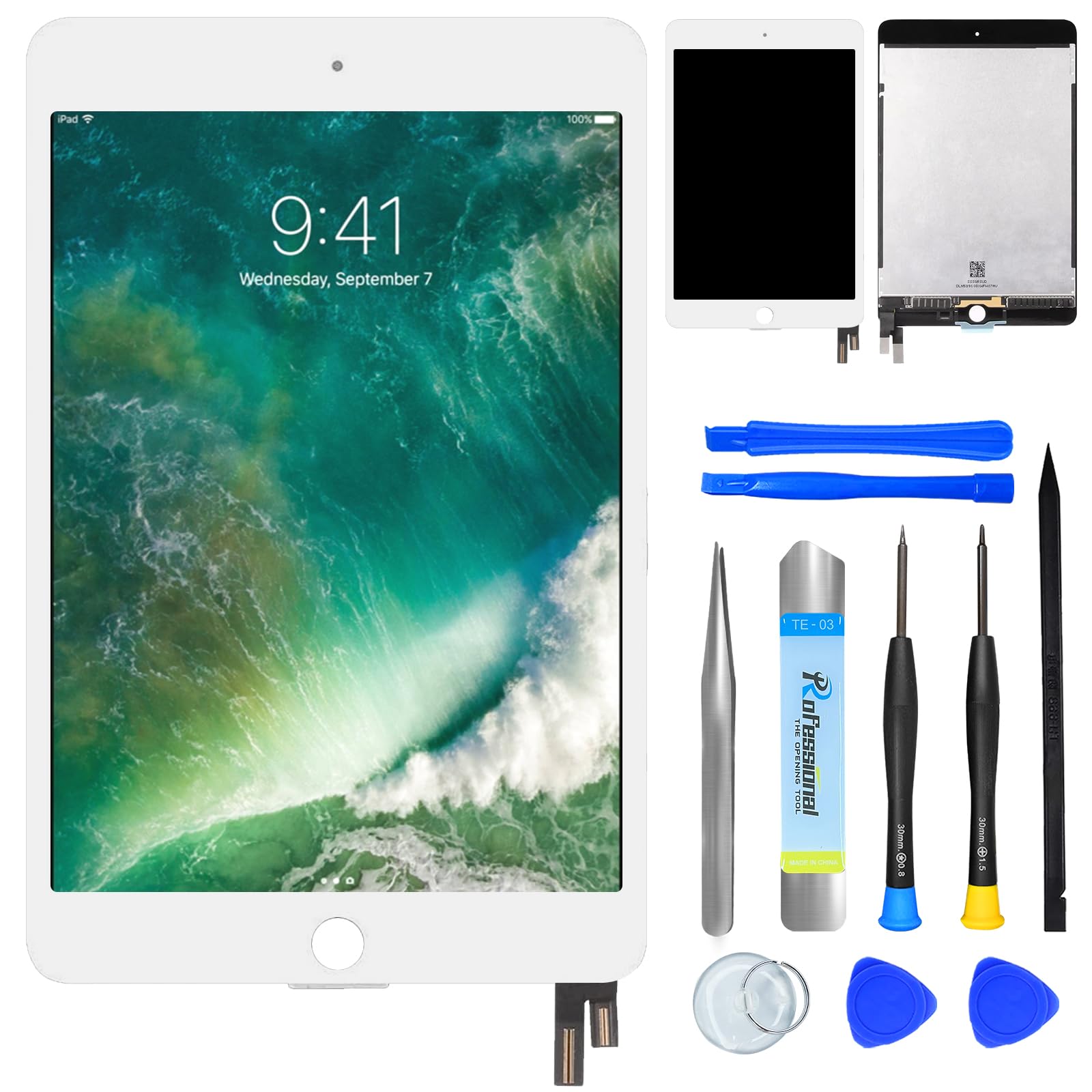 NB+ Touch Screen LCD iPad Mini 4 Replacement For Apple iPad Mini 2015 7.9" 4th Generation LCD Display Unit Digitizer Front Glass Panel with Tools (White) — image 1