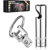WORKPRO Socket Bottle Opener, 3/8" Drive x 10 mm Socket, Durable CR-V | Deep Square Drive Socket, Portable Detachable Key Ring - for Automotive Repair, House Projects, Machinery Work, Gift for Men