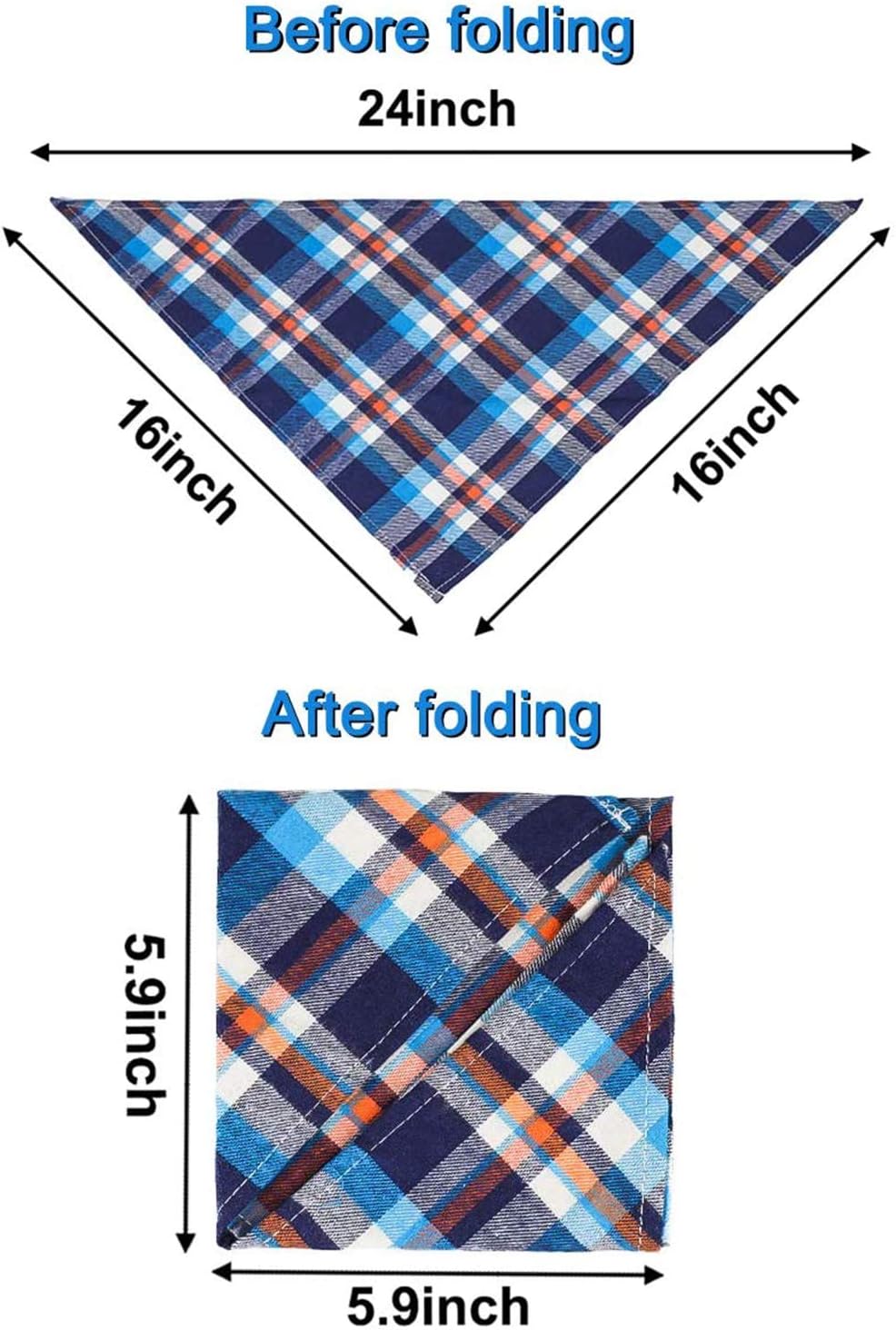 VIPITH 8 Pack Triangle Dog Bandana, Reversible Plaid Painting Bibs Scarf, Washable and Adjustable Kerchief Set for Dogs Cats Pets… : Pet Supplies