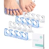 Dr. JK- Gel Toe Separators for Pedicure, 2 Pairs, Blue &amp; Clear, Soft and Stretchable, Flexible, Reusable, Washable, Toe Separators for Women Pedicure