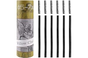 LOONENG Willow Charcoal Sticks, Natural Willow Charcoal for Artists, Beginners or Kids of All Skill Levels, Great for Sketching, Drawing and Shading, Approx 5-7mm in Diameter, Pack of 25