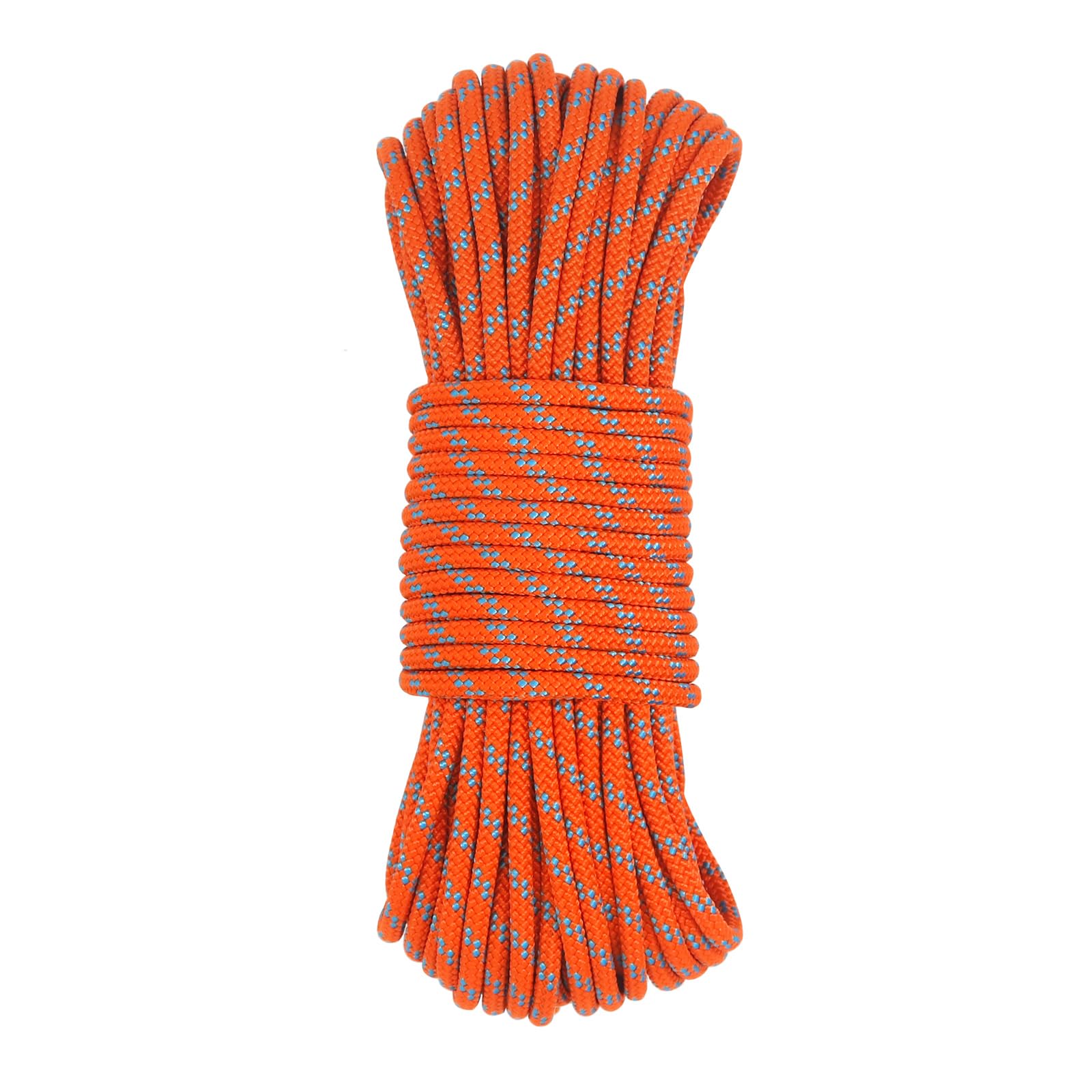 NewDoar Outdoor Rope 6mm Accessory Cord Rope 6M/15M/30M/50M Escape Rope Multifunctional Cord for Magnet Fishing, Hauling Loads Sailboat Dock lines Camping Hiking Hauling Dragginge-Orange/50M