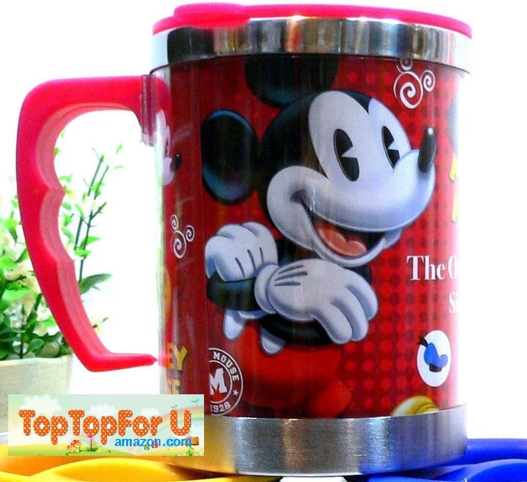 16 oz Japan Disney Mickey Minnie Mouse Stainless Steel Double Wall Insulated Thermos Mug Coffee Tea Cup Lid