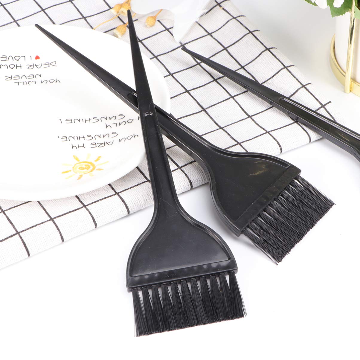 Pixnor 12 Pack Hair Dye Brushes, Highlight Brush Handle Hair Coloring Dyeing Kit Color Tint Applicator for Salon Black : Beauty