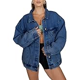LifeShe Oversized Jean Jacket for Women Trendy Spring Boyfriend Denim Jackets Loose Shacket Coats 2026