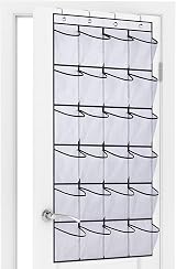 Newthinking Hanging Shoe Storage Over Door Organizer 24 Pockets White view 1