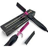 Homfu Hair Straightener, Electric Hot Comb Hair Straightener Brush with Ceramic Heater Surface, Fast Heating, Dual Voltage, Adjustable Temperature for Natural Black, Curly, Frizzy Hair & Beard