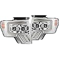 AlphaRex PRO-Series LED Projector Headlights Chrome Replacement compatible with 09-14 Ford F150 Head Lamps