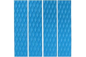 Xiaokeis 4 Pcs EVA Surfboard Deck Traction Pads for Surfboards and Skimboards, Non-Slip Grip Mat Trimmable Sheet, Universal DIY Surfboard Traction Pad for Longboard, Shortboard, Fish Board(Blue)