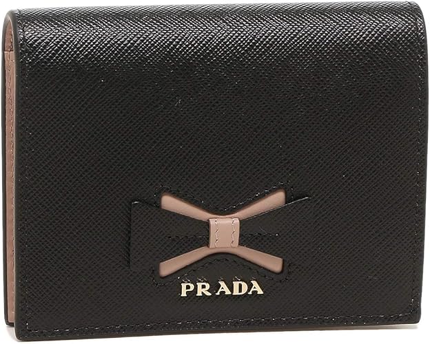 Amazon プラダ 二つ折り財布 サフィアーノ ミニ財布 リボン レディース Prada 1mv4 2b7s 1 Nero Cipria F0g28 ブラック 並行輸入品 Prada プラダ シューズ バッグ
