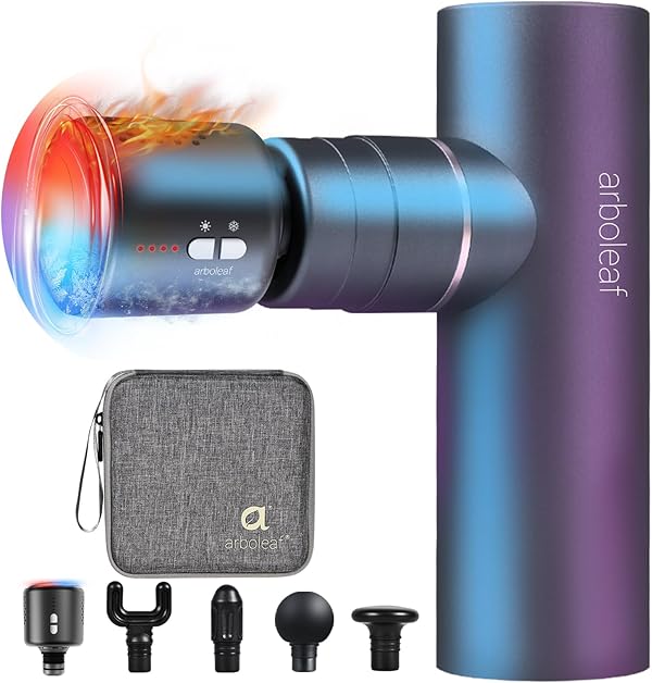 arboleaf Massagepistole mit Wärmefunktion, mini Massage Gun Wärme und Kälte, leichte Muskelpistole 3200 U/min Muscle Gun für Muskelentspannung stark Akku USB-C