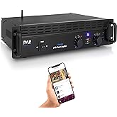 Professional Audio Bluetooth Power Amplifier - 2-Channel Rack Mount Bridgeable, LED Indicators, Shockproof Binding Posts, Cooling Fans 1000 Watt - Pyle PTA1000