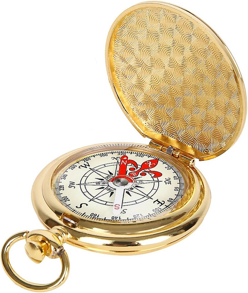 ydfagak Compass Premium Portable Pocket Watch Flip-Open Compass Camping Hiking Compass Outdoor Navigation Tools
