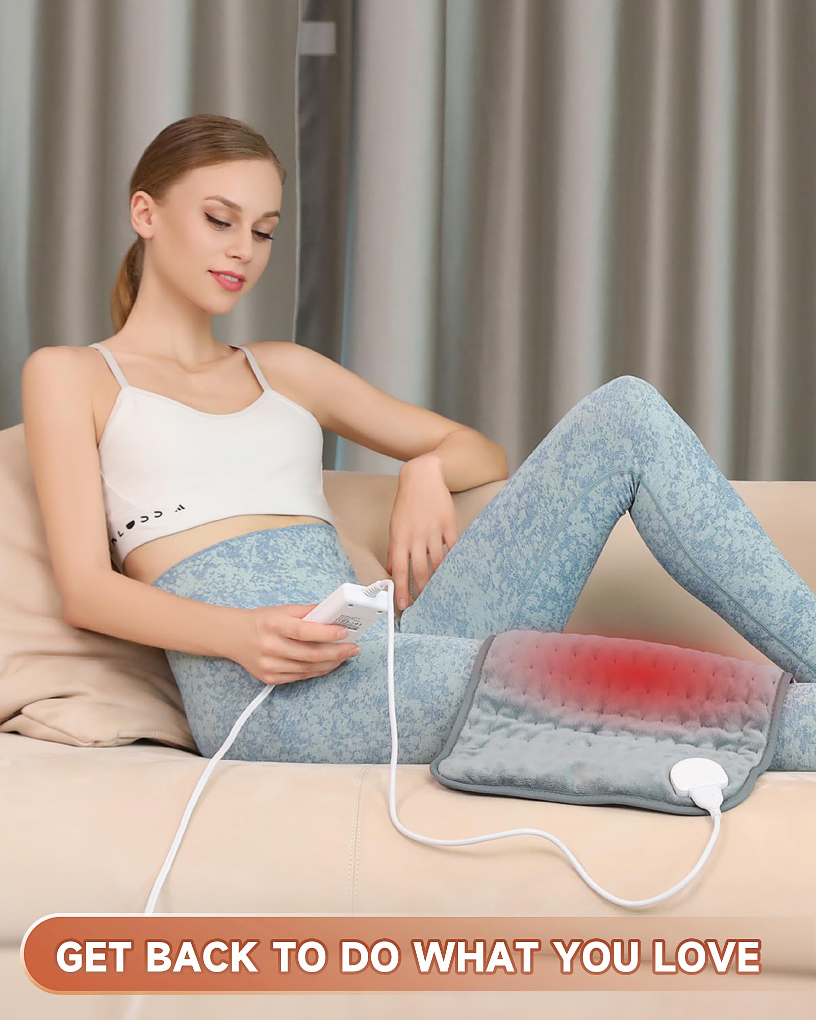 Heating Pad for Back Pain Relief, MAVOKIS Heating Pads for Cramps with Auto Shut Off Large, 6 Heat Settings Electric Heat Pad for Neck and Shoulder, 12