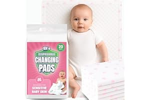 Eli with Love Disposable Baby Changing Pads - Soft, Waterproof & Leakproof Liners Absorbent Underpads - Large Travel Size Diaper Changing Mat for Home, Car, Diaper Bag - (20 Pack, Floral)