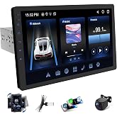 Haudio 10.1 inch Single Din Car Stereo, Android 13 Radio with Wireless Apple Carplay &amp; Android Auto,IPS Touchscreen Car Stereo with Rear Camera,Mirror Link|Bluetooth|FM/AM/RDS|SWC|EQ|RAM 2GB+ROM 32GB