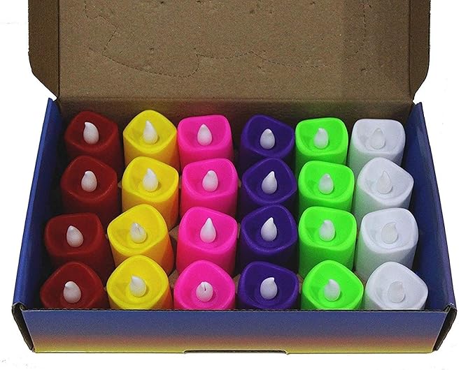 Citra Battery Color Changing Tea Lights, Pack Of 24, 7 Colors
