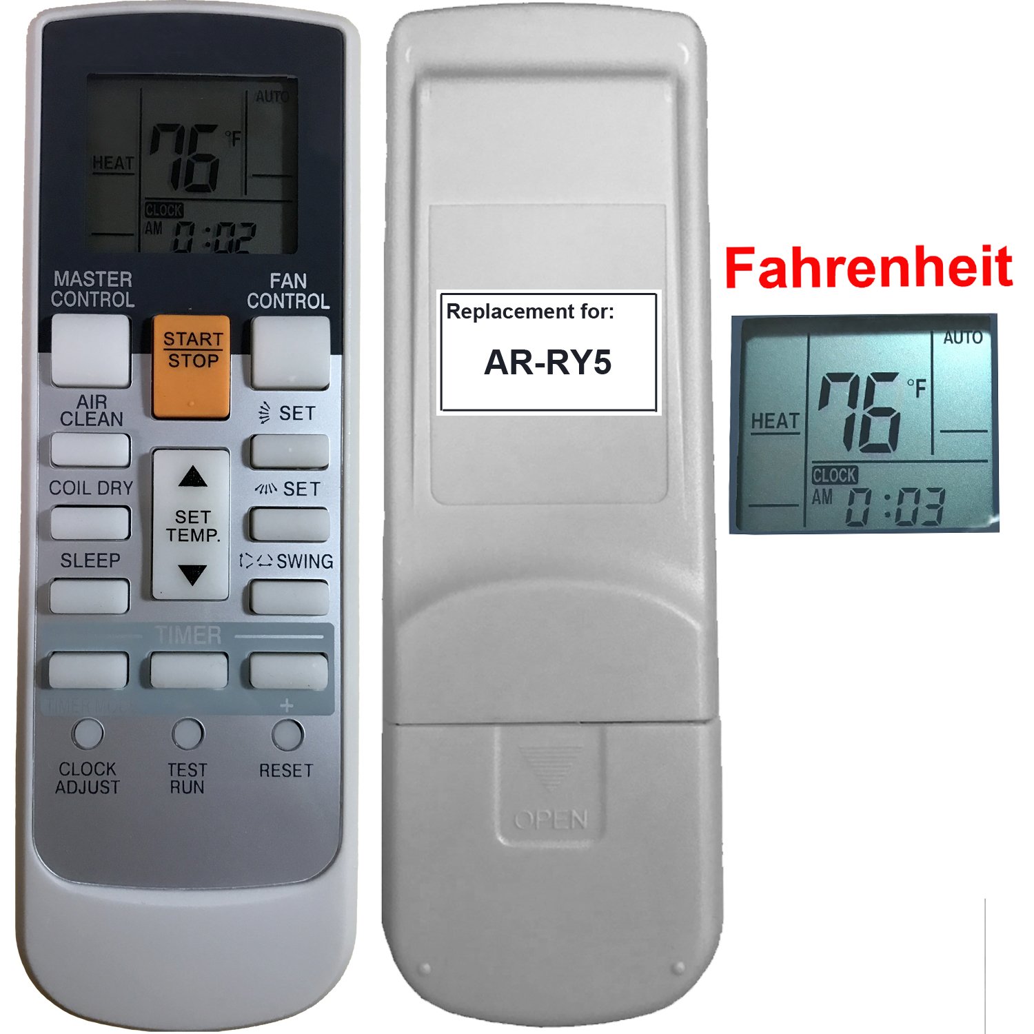 Replacement for Fujitsu Air Conditioner Remote Control Model Number ARRY5 Works for Replacement for Fujitsu Air Conditioner Remote Control Model Number ARRY5 Works for