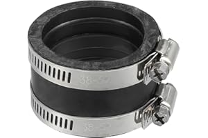 ACROPIX 45mm ID Rubber Black Motorcycle Carburetor Adapter Inlet Intake Pipe Manifold Adapter Boot Sleeve Interface with Clamps - Pack of 2