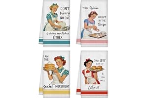 4 Pack Kitchen Towels Set Microfiber Cleaning Cloth 18x26 Inch Reusable Cleaning Cloths for Washing Dishes Cute Design Home D