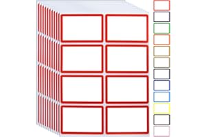 FLIPPED Name Tag Stickers,15 Colors Available,200pcs Red Name Tag Labels,3.5" x 2.25" Name Badges Name Tags Label for School,Party,Training,Clothing(Red)