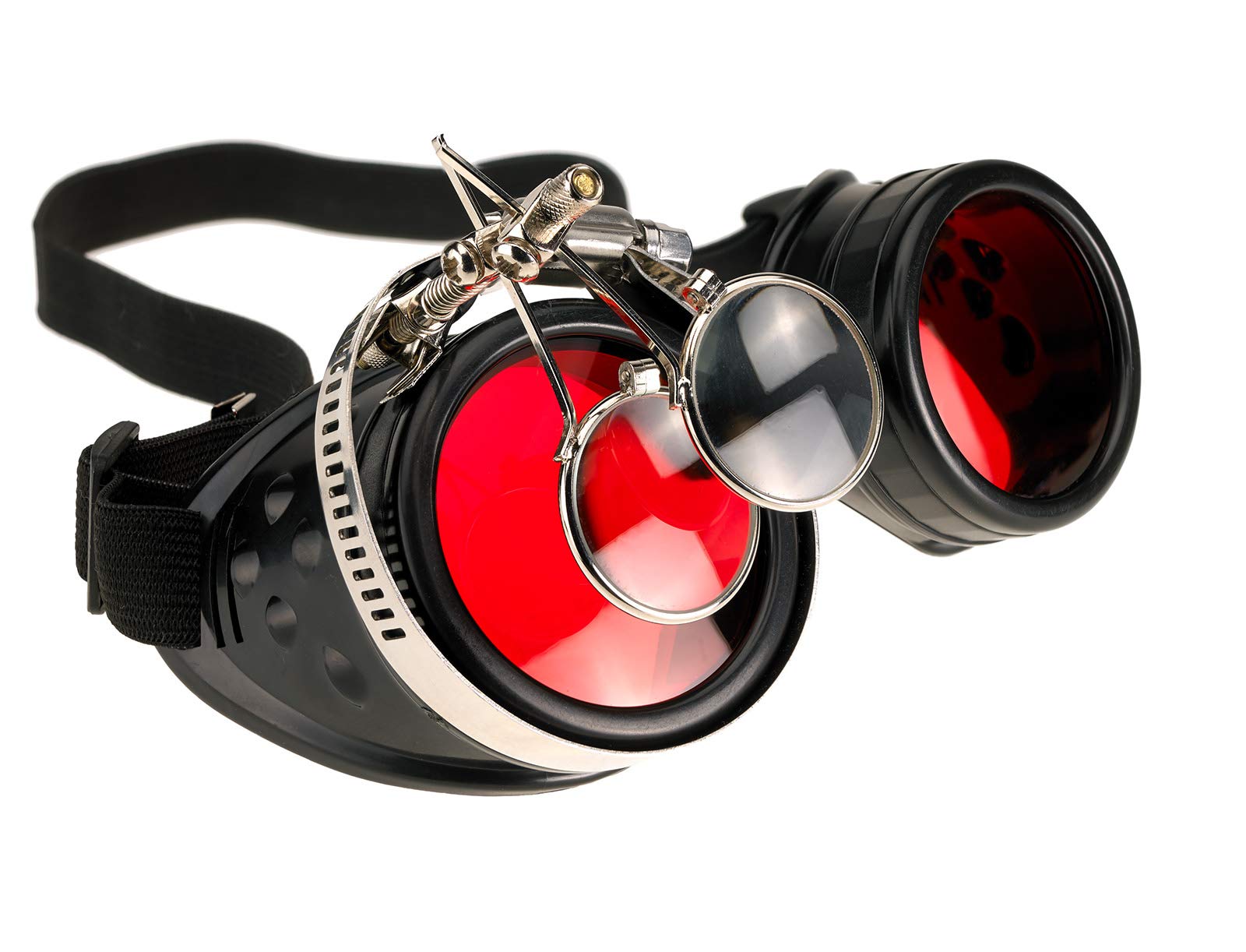 4sold Loupe Steampunk Black Cyber Goggles Rave Goth Vintage Victorian like Sunglasses (Eye Loupes Black)