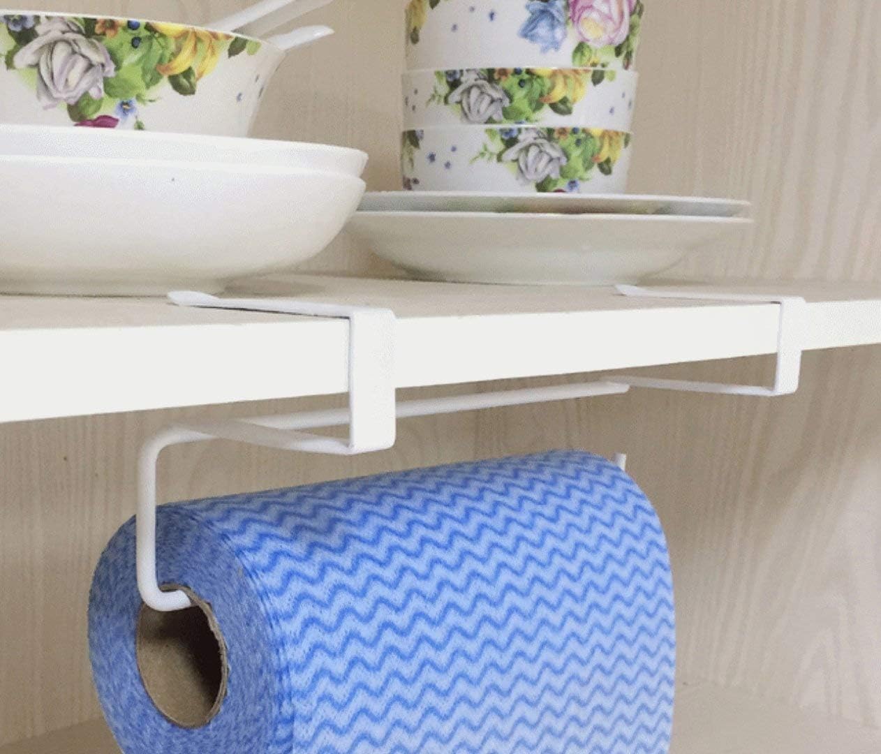 LINSUNG Kitchen Paper Roll Trivets Towel Cabinet Napkins Storage Rack Holder, White