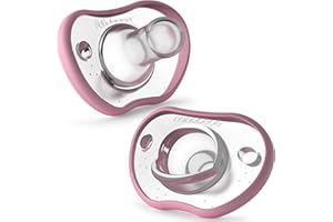 NANOBÉBÉ Nanobebe Baby Pacifiers 0-3 Month - Orthodontic, Curves Comfortably with Face Contour, Award Winning for Breastfeeding Babies, 100% Silicone - BPA Free. Perfect Baby Registry Gift 2pk,Pink