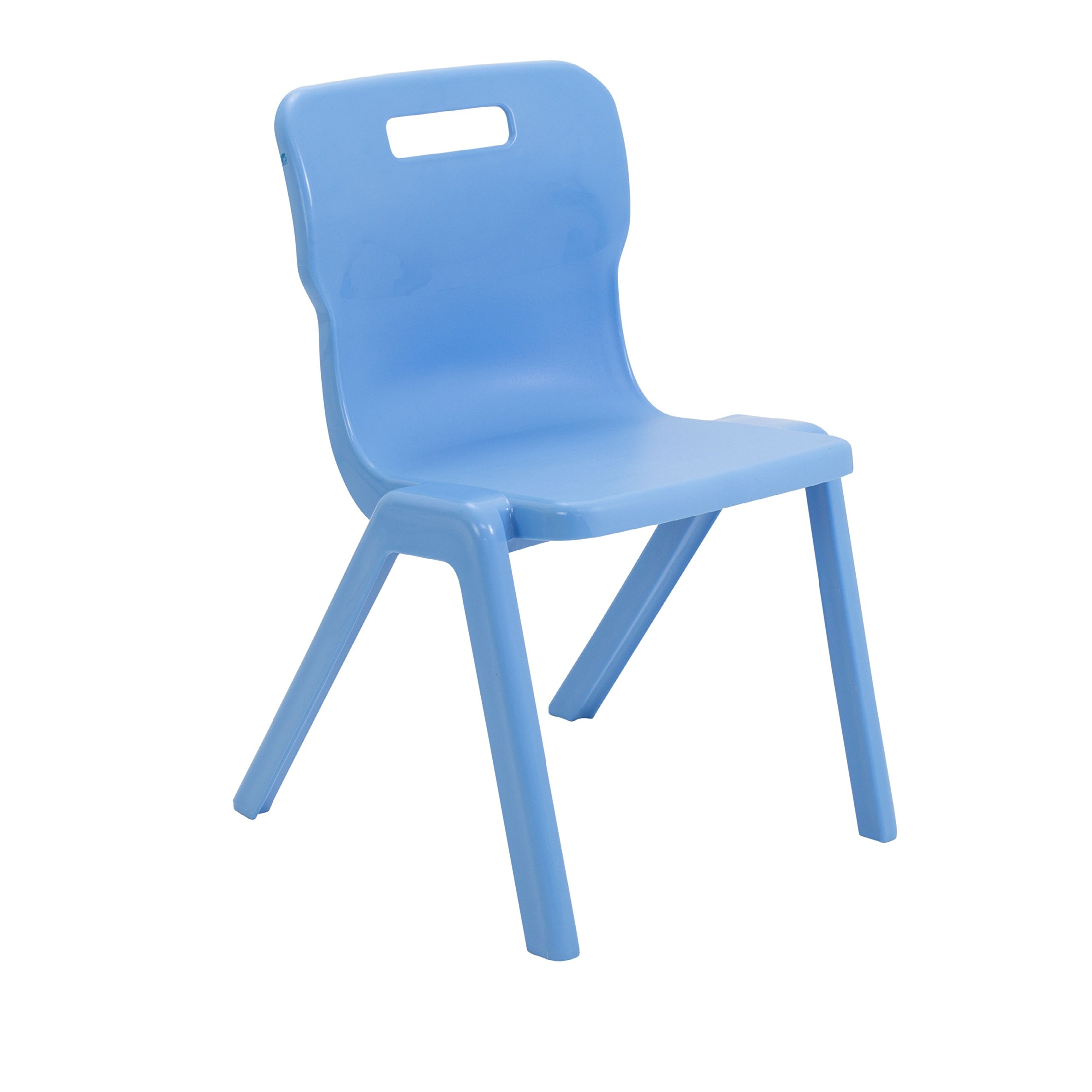 Titan One Piece Classroom Chair, Plastic, Sky Blue, Size 6, Ages 13+ Years, Pack of 3