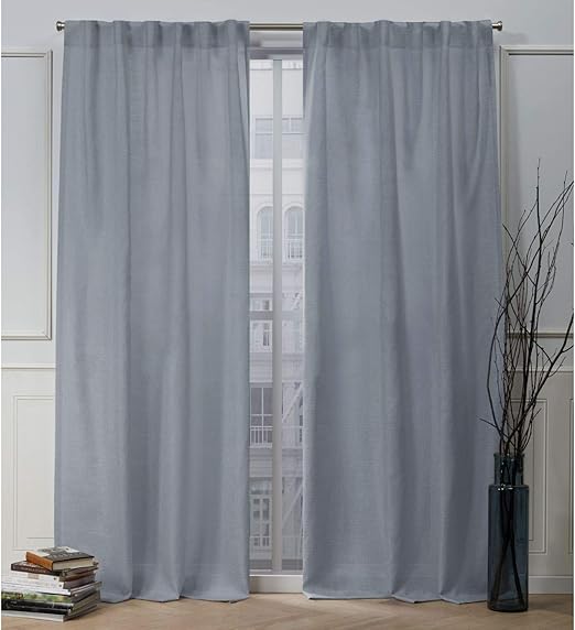 Amazon Com Nicole Miller Faux Linen Slub Hidden Tab Top Curtain