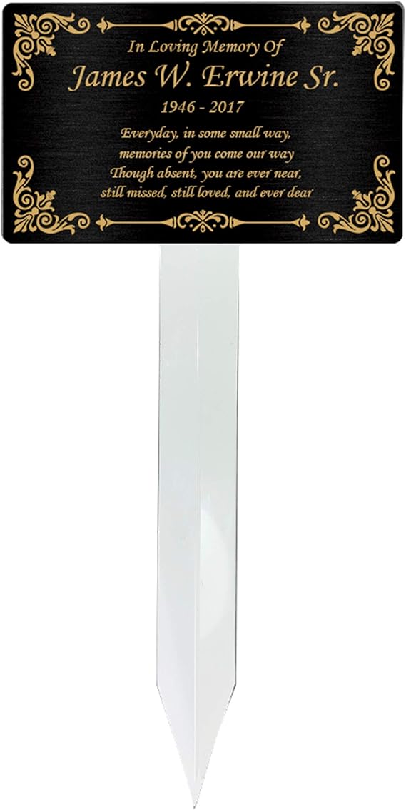 NEW WORLD ACCENTS Personalized Memorial Plaque Stake