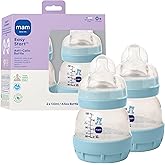 MAM 4.5oz Easy Start Anti-Colic+ Vented Baby Bottle, 0+ Months, 2 Pack, Boy | Extra Slow Flow Breastfeeding-Like Silicone Nipple,Dual Anti-Colic Bottle Reduces Colic, Gas &amp; Reflux, Easy Clean, BPA Free