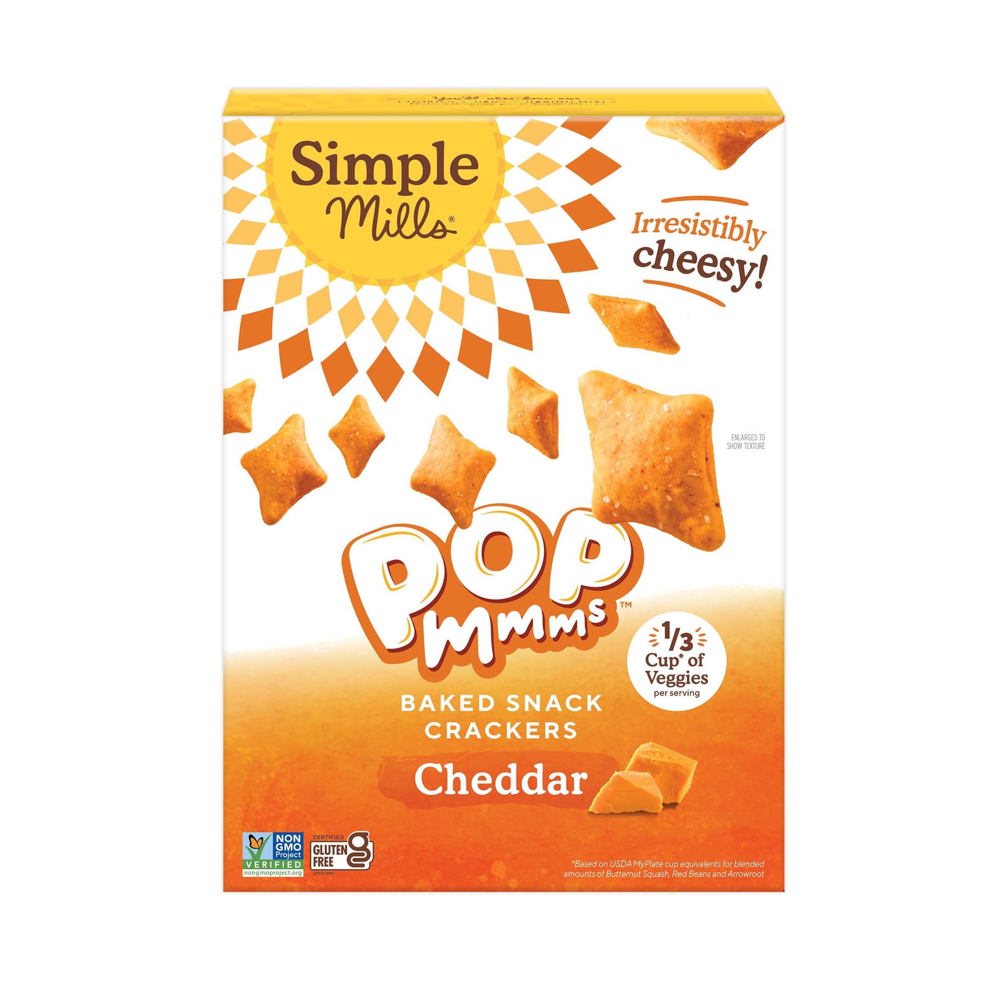 Photo 1 of *5/31/2026* Simple Mills Pop Mmms Cheddar Baked Snack Crackers, Gluten Free, 4 Ounce (Pack of 1)