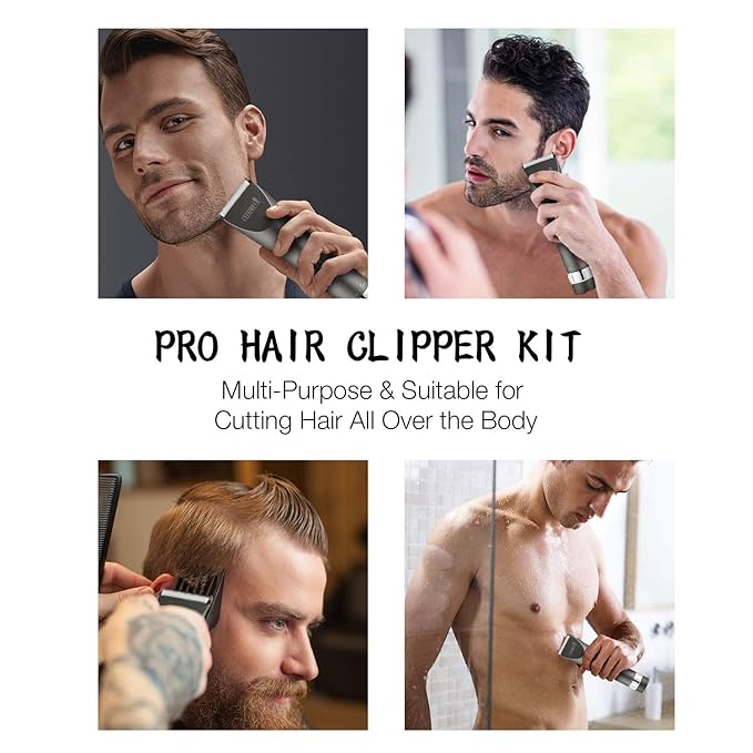 Amazon Com Ceenwes Updated Version Professional Hair Clippers Cordless Haircut Kit Rechargeable Hair Trimmer Haircut Grooming Kit With 8 Combs Carrying Bag For Men Father Husband Boyfriend Beauty