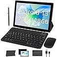 Android 13 Tablet with Keyboard protect Case Mouse Stylus 10 Inch Tablet 2 in 1 Tablets Set 12GB+128GB/1TB Expandable Dual camera Tablets PC 10.1" HD Screen 6000mAh Battery 5G Wifi WiFi6 BT5.0 Tableta